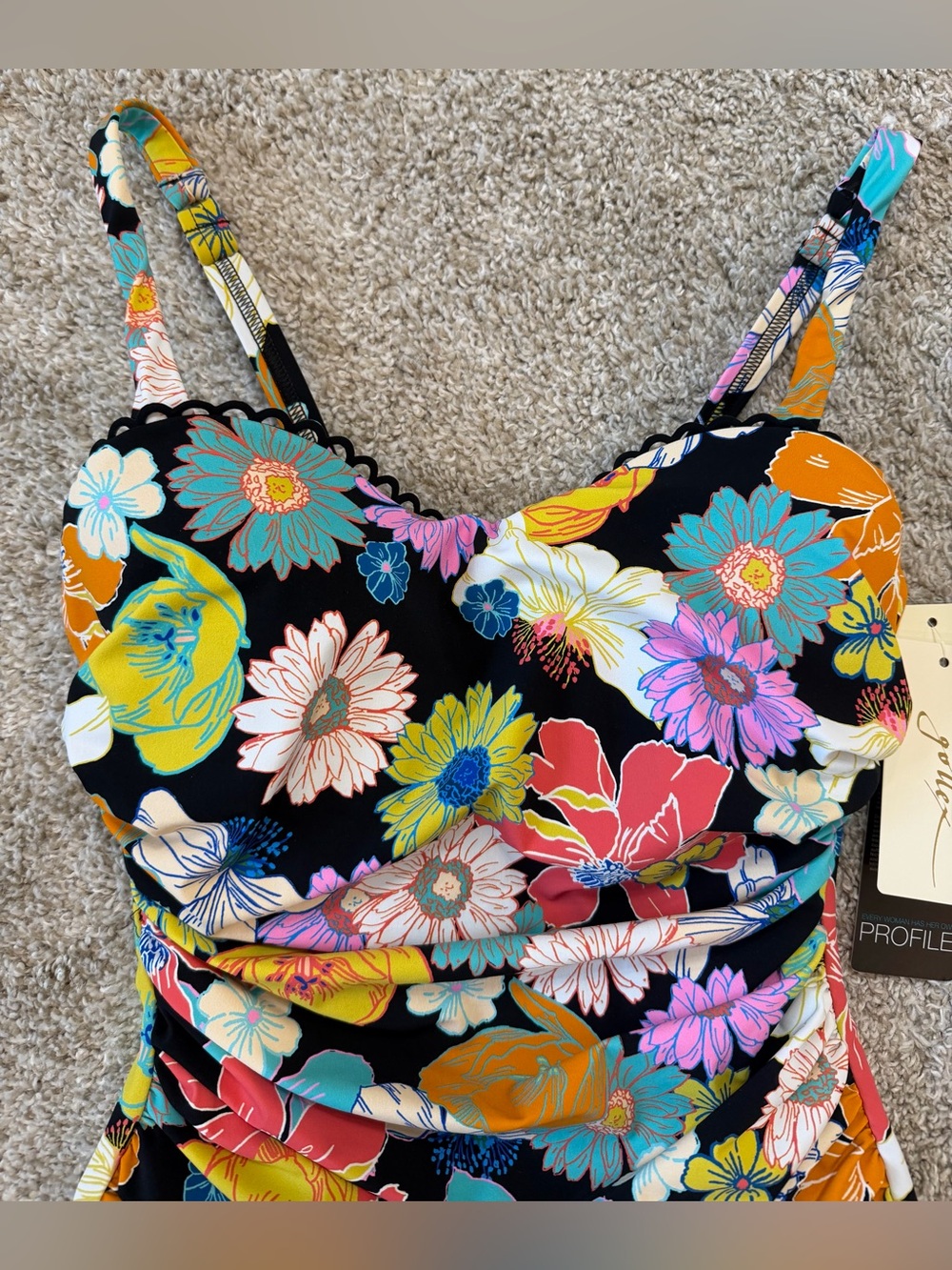 NWT Profile By Gottex Rising Sun One Piece Floral Tummy Control Size 10 D - Picture 3 of 14